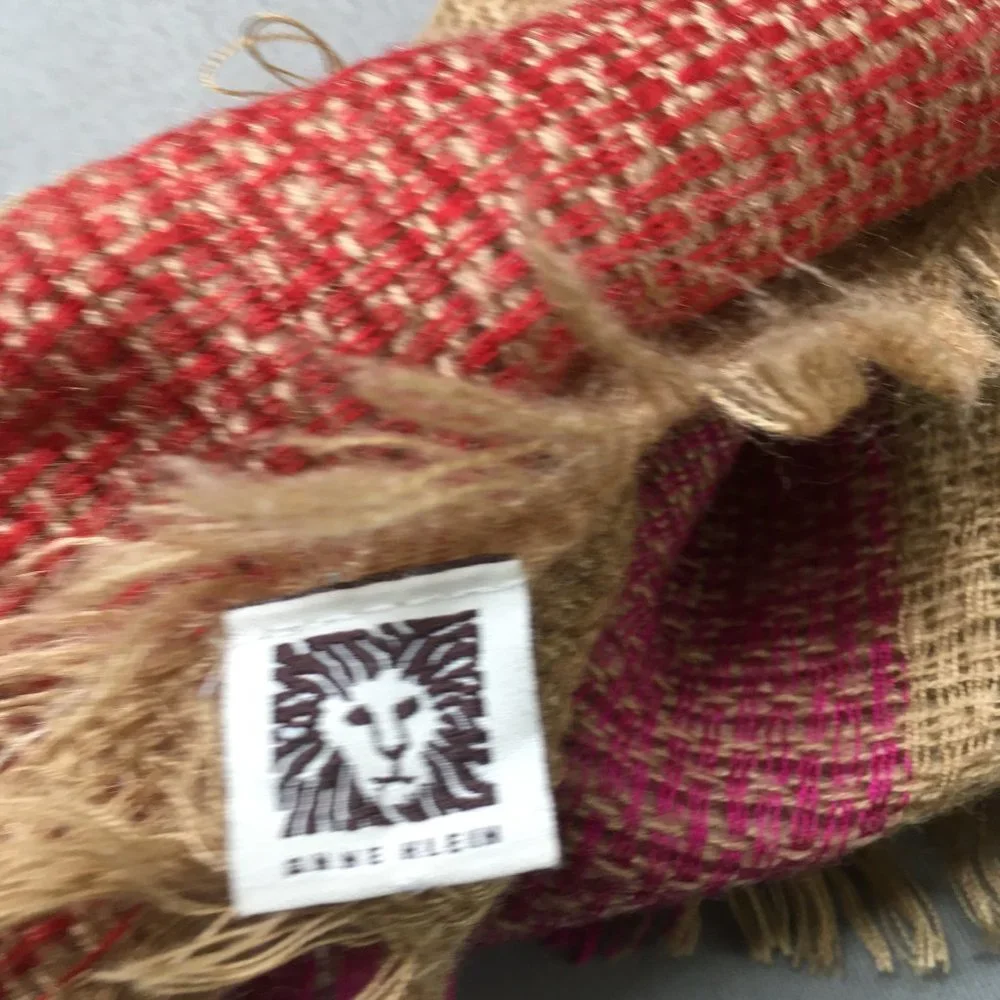Anne Klein Scarf Womens Red Brown 47